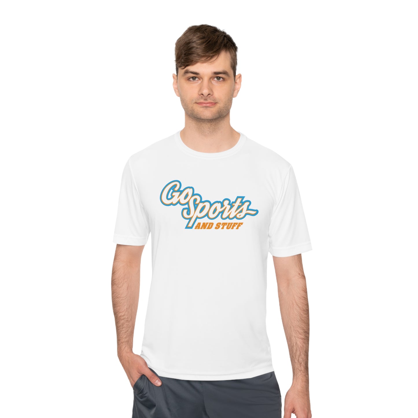 White, Orange & Light Blue Logo - Go Sports And Stuff