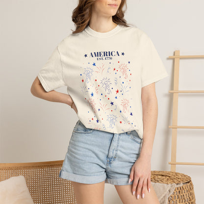 America Fireworks - Unisex Garment-Dyed T-shirt