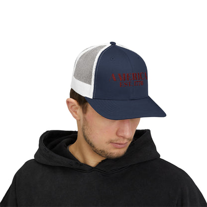 America Est. 1776 - Snapback Trucker Cap