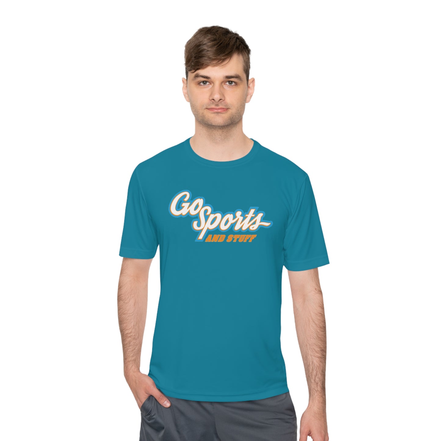 White, Orange & Light Blue Logo - Go Sports And Stuff